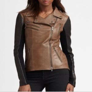 Veda Black Brown Supreme Leather Jacket.